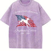 America's 250th Anniversary Greyhound Edition Vintage Washed T-Shirt in Purple
