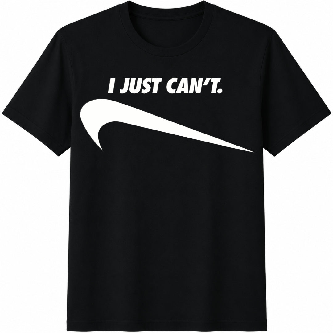 I Just Can't Parody Cotton T-Shirt in Black