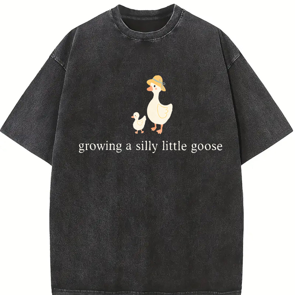 Growing a Silly Little Goose Vintage Washed T-Shirt in Black