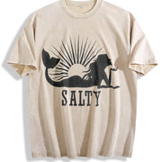 Beach SALTY Mermaid for Spring Vintage Washed T-Shirt in Beige