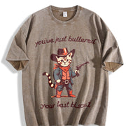 You've Just Buttered Your Last Biscuit Vintage Washed T-Shirt in Brown