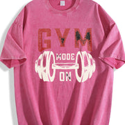 Gym Mode On Vintage Washed T-Shirt in Red