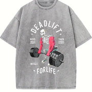 Deadlift Forever Vintage Washed T-Shirt in Gray