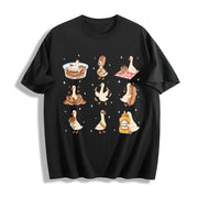 Hot Dog Lover Silly Goose Foodie Cotton T-Shirt in Black