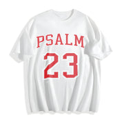 Classic Letter Size 23 Cotton T-Shirt in White