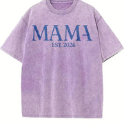 Personalized Grandma and Grandpa Vintage Washed T-Shirt in Purple