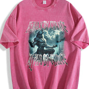 Human by Chance Alpha by Choice Wolf Vintage Washed T-Shirt in Red
