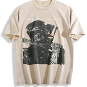 Knight Is Perfect for Date Vintage Washed T-Shirt in Beige