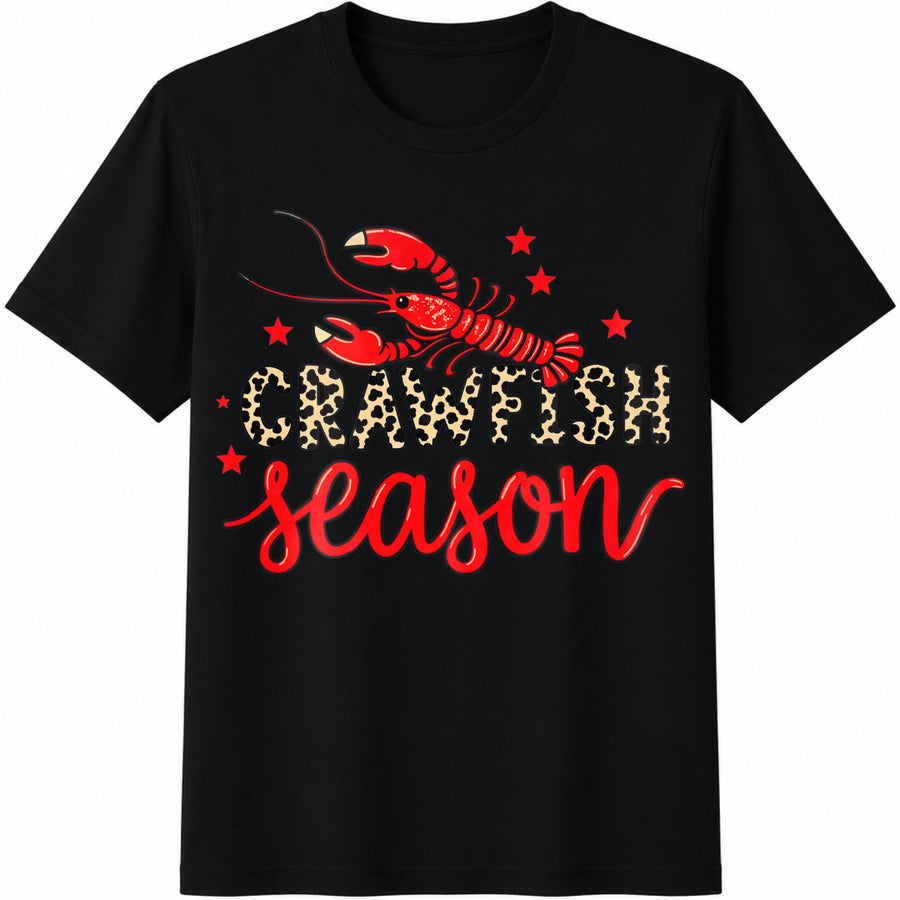 Crawfish Season Cotton T-Shirt in Black