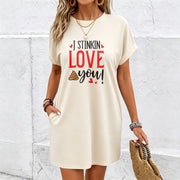 Valentine's Day Dress a Letter Cotton T-Shirt in White