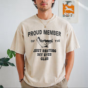 Just Resting My Eyes Club Vintage Washed T-Shirt in Beige