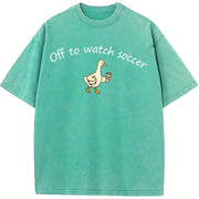 Off to Watch Soccer Goose vintage washed oversized T-shirt in Blue