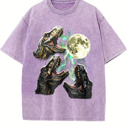 T-rex 90s Retro ® Dinosaur Y2k Vintage Washed T-Shirt in Purple
