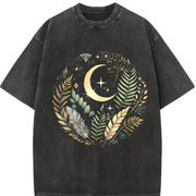 Short-sleeve Stretch Vintage Washed T-Shirt in Black