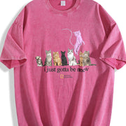 I Just Gotta Be Mew Vintage Washed T-Shirt in Red