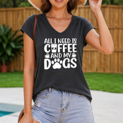 Patterned Vest All I Need Is Coffee and My Dogs Women's Color Cotton Tank Top in Gray