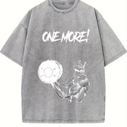 Jack Hanma One More! Gym Baki Anime Muscle Fit vintage washed oversized T-shirt in Gray