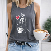 Sleeveless Tank Ideal for Spring Women's Color Cotton Tank Top in Gray