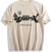 Bjork Homogenic Y2k Vintage Washed T-Shirt in Beige