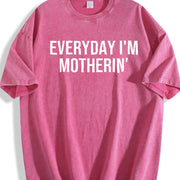Everyday I'm Motherin' Vintage Washed T-Shirt in Red