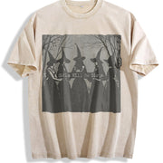 Girls Will Be Girls Witch Vintage Washed T-Shirt in Beige