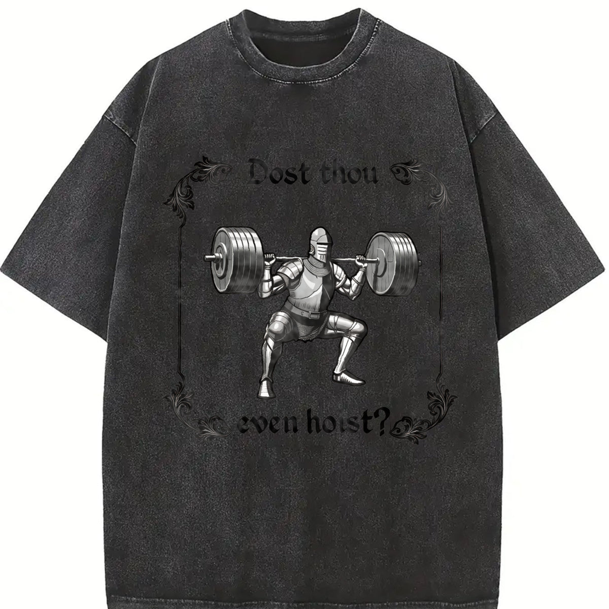 Gym Dost Thou Even Hoist Vintage Washed T-Shirt in Black