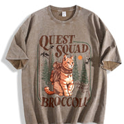 Onyx Storm Quest Squad Broccoli Vintage Washed T-Shirt in Brown
