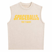 Spaceballs Movie Retro Vintage Washed Tank Top in Beige