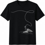 Fly Fishing Hand Original Cotton T-Shirt in Black