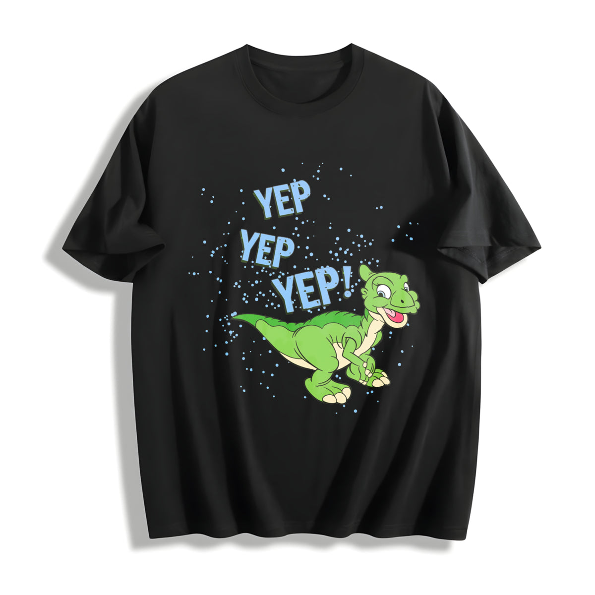 The Yep! Land Before Time Pastel Dinosaur Friends Cotton T-Shirt in Black