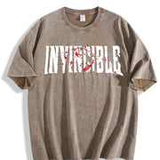 Invincible Superhero Sleeveless Tank Vintage Washed T-Shirt in Brown
