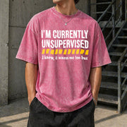 Saying Sarcastic Dad Vintage Washed T-Shirt in Red