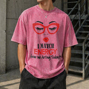 I Match Energy Vintage Washed T-Shirt in Red