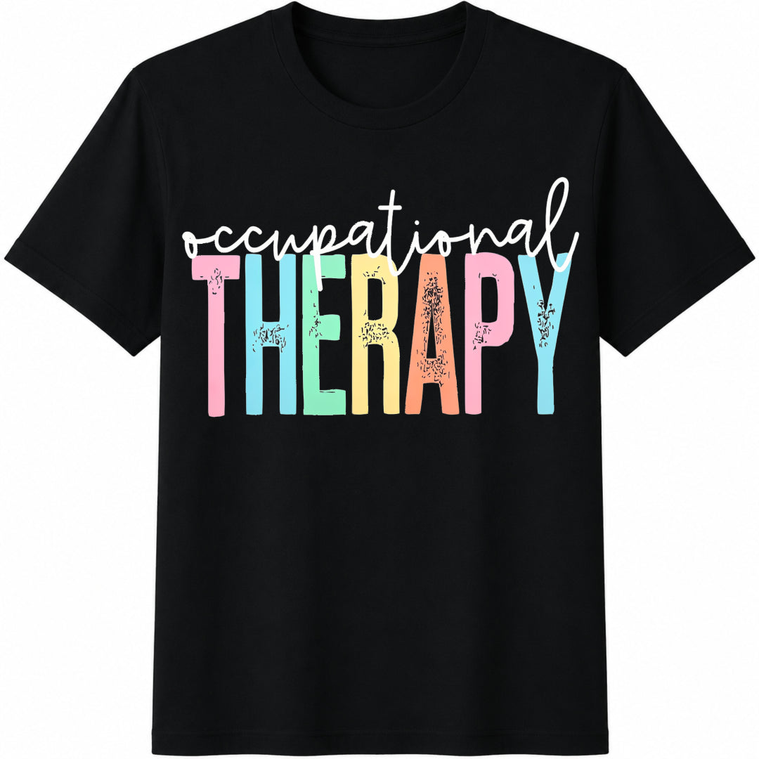 Retro Occupational Therapy Cotton T-Shirt in Black