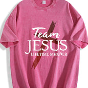 Premium Christian God Faith Lifetime Member Team Jesus Vintage Washed T-Shirt in Red
