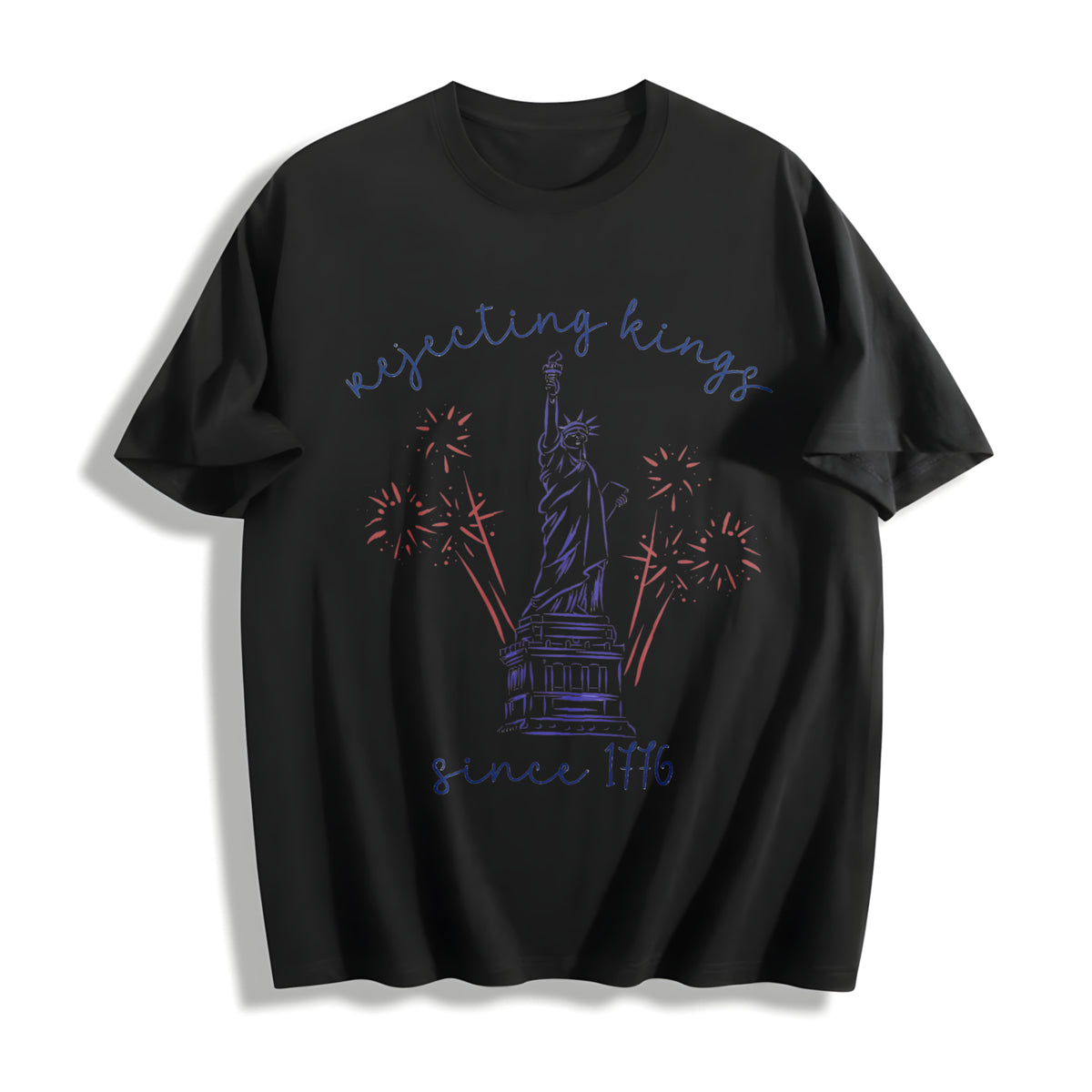 Liberal Fourth of July Cotton T-Shirt in Black