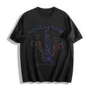 Liberal Fourth of July Cotton T-Shirt in Black