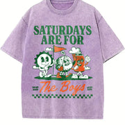 Saturdays Are for the Boys Golf Vintage Washed T-Shirt in Purple