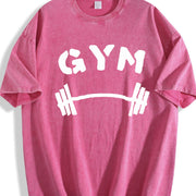 Gym Barbell Vintage Washed T-Shirt in Red