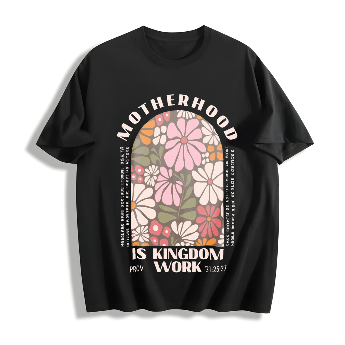 Motherhood Is the Kingdom of Work Cotton T-Shirt in Black