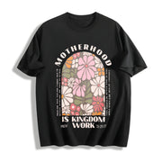 Motherhood Is the Kingdom of Work Cotton T-Shirt in Black