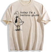 Serious Goose Vintage Washed T-Shirt in Beige
