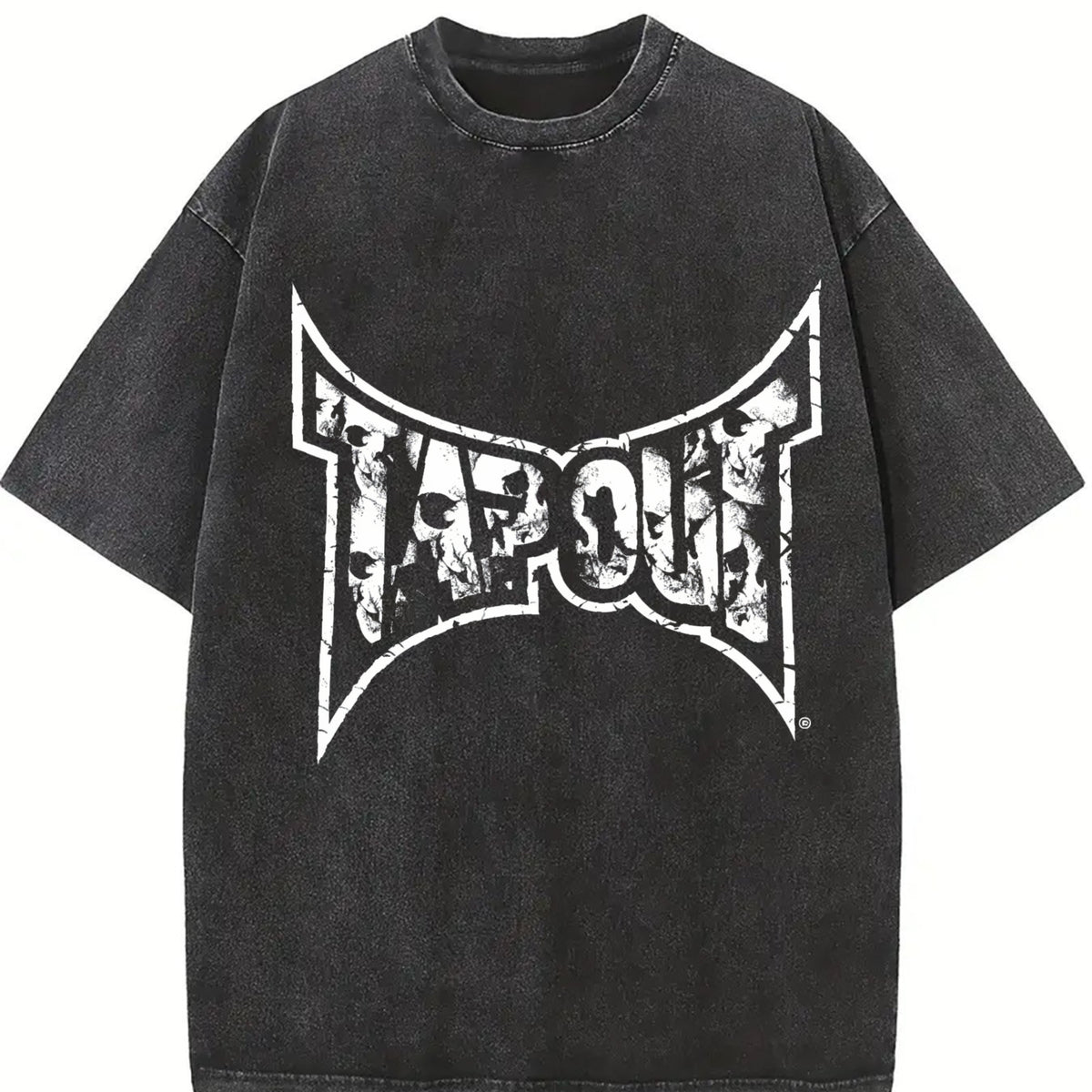 Y2k Tapout Skull ( ) Amity Affliction Tapout Mma Elite Vintage Washed T-Shirt in Black
