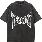 Y2k Tapout Skull ( ) Amity Affliction Tapout Mma Elite Vintage Washed T-Shirt in Black