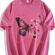 Butterfly - God Turns Broken Pieces Into Masterpieces vintage washed oversized T-shirt in Red