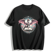 Fantasy Readers Book Club Dragon Cotton T-Shirt in Black