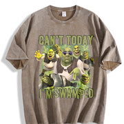 Can't Today I'm Swamped Vintage Washed T-Shirt in Brown
