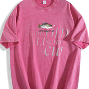 Bomboclat Fish Meme Vintage Washed T-Shirt in Red