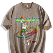 Victor Wemby Space Monstar Basketball Jam 90's Style vintage washed oversized T-shirt in Brown