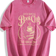 Anti Social Book Club Vintage Washed T-Shirt in Red